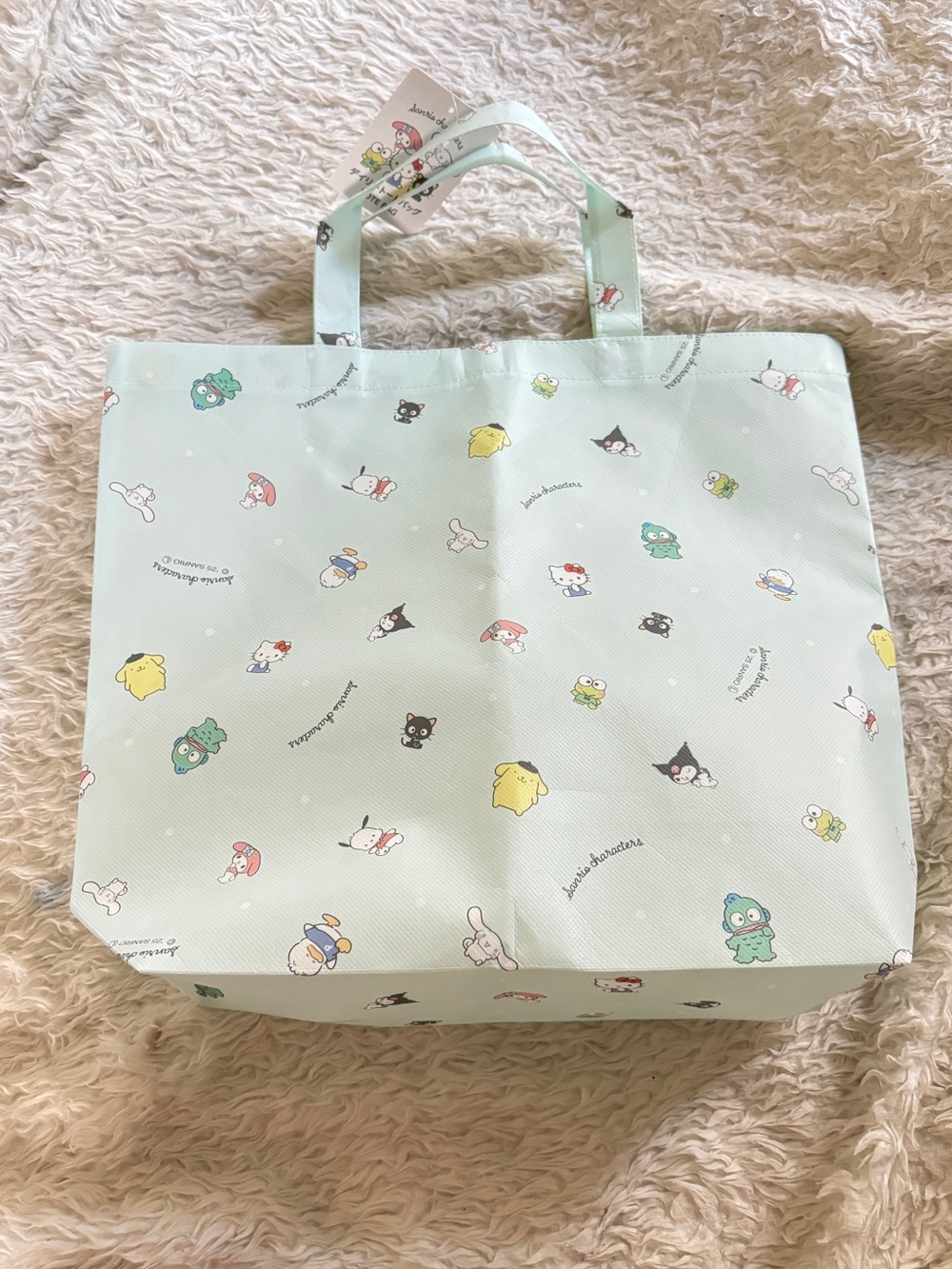 Sanrio Character Print Tote Bag - Mint